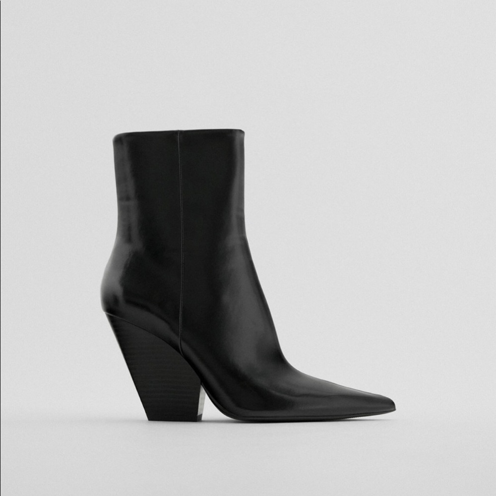 Zara Leather Cowboy Boot